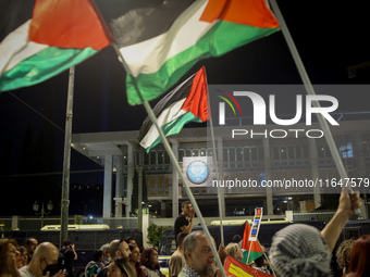 Palestinian organizations and solidarity groups held a march on October 7, 2024, protesting against the war in Gaza on the first anniversary...