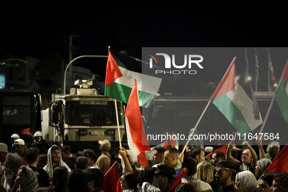 Palestinian organizations and solidarity groups held a march on October 7, 2024, protesting against the war in Gaza on the first anniversary...