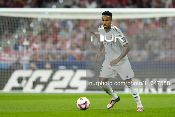 Eder Militao centre-back of Real Madrid and Brazil during the LaLiga match between Atletico de Madrid and Real Madrid CF  at Estadio Civitas...