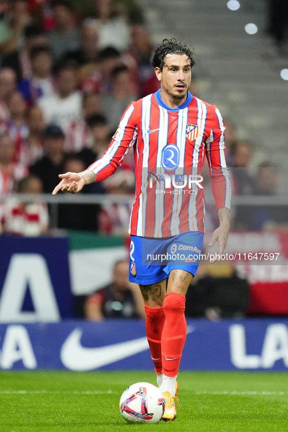 Jose Maria Gimenez centre-back of Atletico de Madrid and Uruguay during the LaLiga match between Atletico de Madrid and Real Madrid CF  at E...