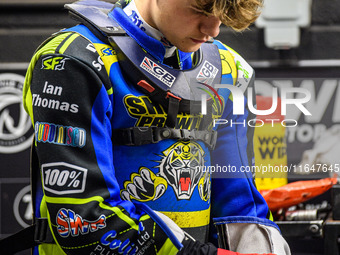 Luke Harrison of the Sheffield Cubs participates in the WSRA National Development League match between Belle Vue Colts and Sheffield Tiger C...