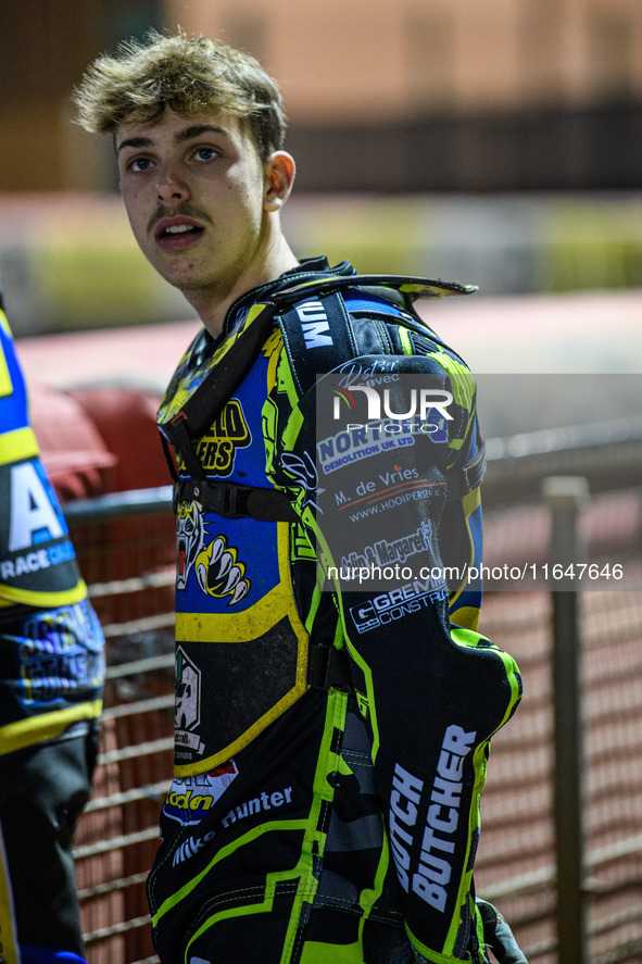 Sheffield Cubs' Ace Pijper participates in the WSRA National Development League match between Belle Vue Colts and Sheffield Tiger Cubs at th...