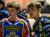 Sheffield Cubs' Stene Pijper (left) stands with his brother Ace Pijper during the WSRA National Development League match between Belle Vue C...