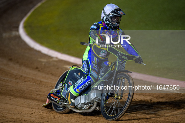 Nathan Ablitt of the Sheffield Cubs participates in the parade lap during the WSRA National Development League match between Belle Vue Colts...