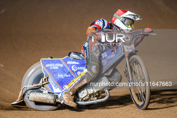 Guest rider Jake Mulford participates in the WSRA National Development League match between Belle Vue Colts and Sheffield Tiger Cubs at the...