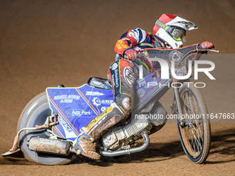 Guest rider Jake Mulford participates in the WSRA National Development League match between Belle Vue Colts and Sheffield Tiger Cubs at the...