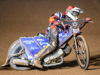 Guest rider Jake Mulford participates in the WSRA National Development League match between Belle Vue Colts and Sheffield Tiger Cubs at the...