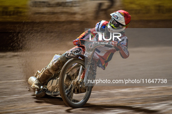 Guest rider Jake Mulford participates in the WSRA National Development League match between Belle Vue Colts and Sheffield Tiger Cubs at the...