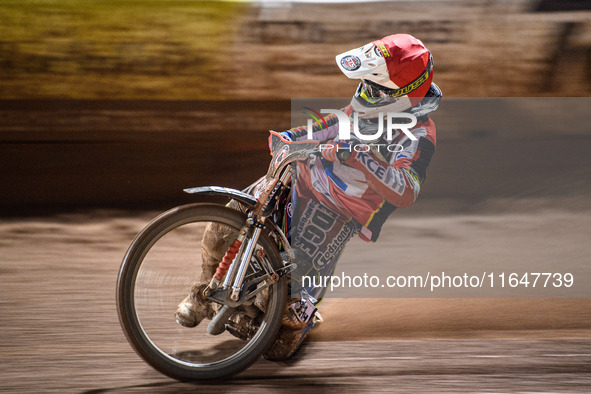 Guest rider Jake Mulford participates in the WSRA National Development League match between Belle Vue Colts and Sheffield Tiger Cubs at the...