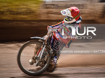 Guest rider Jake Mulford participates in the WSRA National Development League match between Belle Vue Colts and Sheffield Tiger Cubs at the...