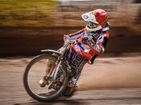 Guest rider Jake Mulford participates in the WSRA National Development League match between Belle Vue Colts and Sheffield Tiger Cubs at the...