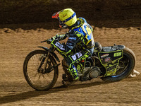 Sheffield Cubs' Ace Pijper is in action during the WSRA National Development League match between Belle Vue Colts and Sheffield Tiger Cubs a...