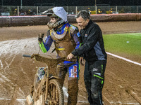 Nathan Ablitt of the Sheffield Cubs acknowledges the applause from the fans for his effort as his mechanic takes the bike during the WSRA Na...