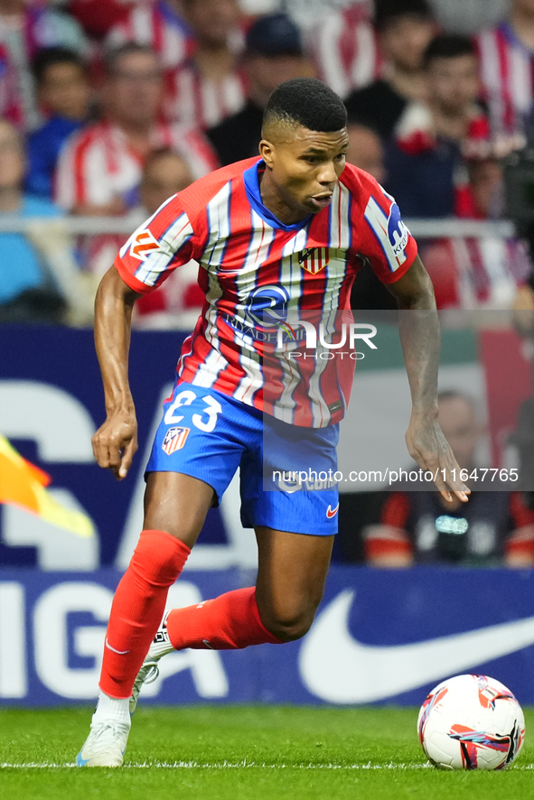 Reinildo Mandava left-back of Atletico de Madrid and Mozambique during the LaLiga match between Atletico de Madrid and Real Madrid CF  at Es...