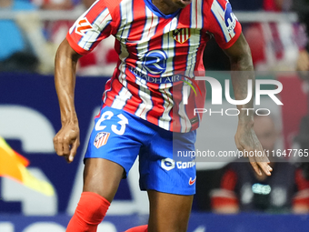 Reinildo Mandava left-back of Atletico de Madrid and Mozambique during the LaLiga match between Atletico de Madrid and Real Madrid CF  at Es...