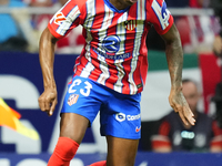 Reinildo Mandava left-back of Atletico de Madrid and Mozambique during the LaLiga match between Atletico de Madrid and Real Madrid CF  at Es...