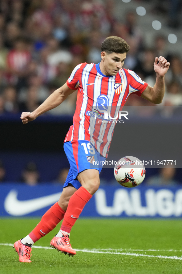 Julian Alvarez centre-forward of Atletico de Madrid and Argentina during the LaLiga match between Atletico de Madrid and Real Madrid CF  at...