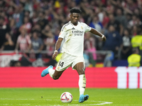 Aurelien Tchouameni defensive midfield of Real Madrid and France during the LaLiga match between Atletico de Madrid and Real Madrid CF  at E...