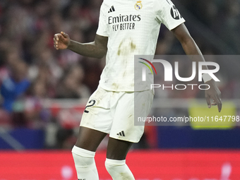 Antonio Rudiger centre-back of Real Madrid and Germany during the LaLiga match between Atletico de Madrid and Real Madrid CF  at Estadio Civ...