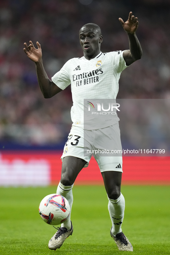 Ferland Mendy left-back of Real Madrid and France during the LaLiga match between Atletico de Madrid and Real Madrid CF  at Estadio Civitas...