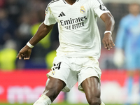 Aurelien Tchouameni defensive midfield of Real Madrid and France during the LaLiga match between Atletico de Madrid and Real Madrid CF  at E...