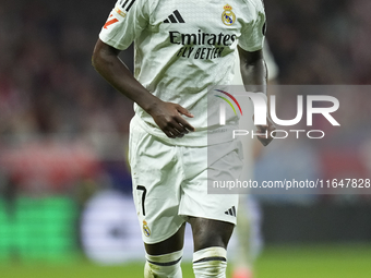 Vinicius Junior left winger of Real Madrid and Brazil during the LaLiga match between Atletico de Madrid and Real Madrid CF  at Estadio Civi...