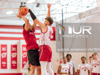 The Wisconsin Badgers Basketball local media day takes place at Nicholas Johnson Pavilion in Madison, WI, on October 7, 2024. (