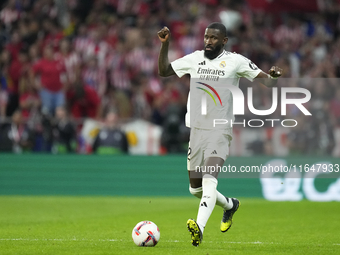 Antonio Rudiger centre-back of Real Madrid and Germany during the LaLiga match between Atletico de Madrid and Real Madrid CF  at Estadio Civ...