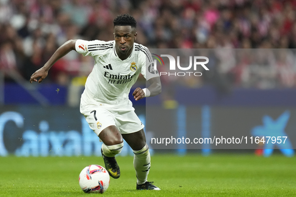 Vinicius Junior left winger of Real Madrid and Brazil during the LaLiga match between Atletico de Madrid and Real Madrid CF  at Estadio Civi...