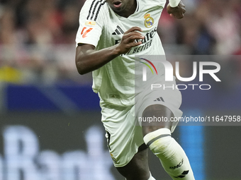 Vinicius Junior left winger of Real Madrid and Brazil during the LaLiga match between Atletico de Madrid and Real Madrid CF  at Estadio Civi...