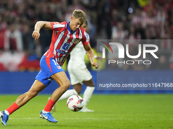 Marcos Llorente central midfield of Atletico de Madrid and Spain during the LaLiga match between Atletico de Madrid and Real Madrid CF  at E...