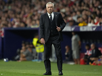 Carlo Ancelotti head coach of Real Madrid during the LaLiga match between Atletico de Madrid and Real Madrid CF  at Estadio Civitas Metropol...