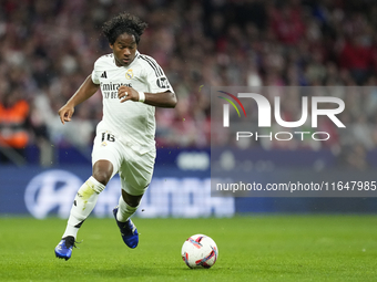 Endrick centre-forward of Real Madrid and Brazil during the LaLiga match between Atletico de Madrid and Real Madrid CF  at Estadio Civitas M...