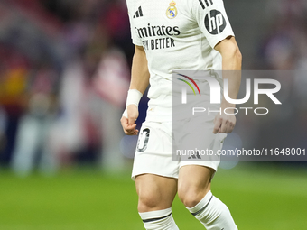 Fran Garcia left-back of Real Madrid and Spain during the LaLiga match between Atletico de Madrid and Real Madrid CF  at Estadio Civitas Met...