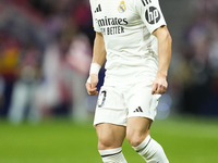 Fran Garcia left-back of Real Madrid and Spain during the LaLiga match between Atletico de Madrid and Real Madrid CF  at Estadio Civitas Met...