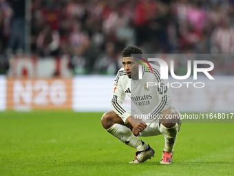 Jude Bellingham central midfield of Real Madrid and England after Atletico goal during the LaLiga match between Atletico de Madrid and Real...