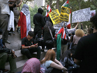 Palestinian supporters gather in Madison Square park with flags and signs against the October 2023 Israeli incursion of Gaza, on October 7,...