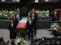 Deputies, Senators, and family members stand guard of honor during the posthumous funeral tribute in honor of Ifigenia Martinez, 99, in the...