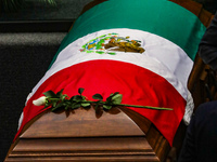 The coffin with the remains of Ifigenia Martinez is present during the posthumous funeral tribute in honor of Ifigenia Martinez, 99, in the...