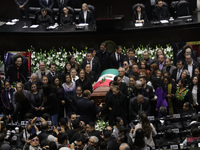 Deputies, Senators, and family members stand guard of honor during the posthumous funeral tribute in honor of Ifigenia Martinez, 99, in the...