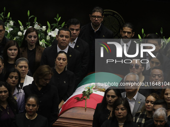 Deputies, Senators, and family members stand guard of honor during the posthumous funeral tribute in honor of Ifigenia Martinez, 99, in the...