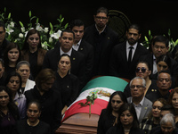 Deputies, Senators, and family members stand guard of honor during the posthumous funeral tribute in honor of Ifigenia Martinez, 99, in the...