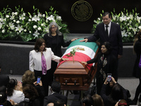 Deputies, Senators, and family members stand guard of honor during the posthumous funeral tribute in honor of Ifigenia Martinez, 99, in the...