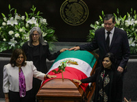 Deputies, Senators, and family members stand guard of honor during the posthumous funeral tribute in honor of Ifigenia Martinez, 99, in the...