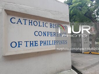 The exterior of the Catholic Bishops' Conference of the Philippines (CBCP) office is seen within the historic walled district of Intramuros...