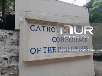 The exterior of the Catholic Bishops' Conference of the Philippines (CBCP) office is seen within the historic walled district of Intramuros...