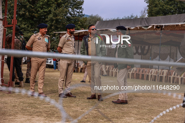 The counting of Assembly elections takes place amid tight security in Baramulla, Jammu and Kashmir, India, on October 8, 2024. 