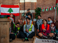 On October 7, 2024, in Nijmegen, Netherlands, hundreds of people gather at the main hall of the central train station to demand a ceasefire...