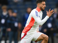 Alex Moreno of Nottingham Forest warms up ahead of kick-off during the Premier League match between Chelsea and Nottingham Forest at Stamfor...