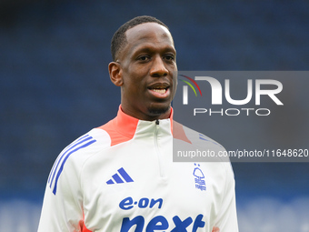 Willy Boly of Nottingham Forest participates in the Premier League match between Chelsea and Nottingham Forest at Stamford Bridge in London,...